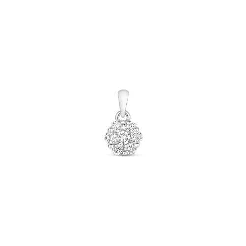 9ct White Gold Diamond Pendant Mens 0.25ct